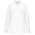 Camisa envejecida manga larga mujer White M