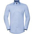 Camisa Espiga manga larga ajustada Azul XL