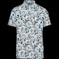 Camisa estampado vegetal lino hombre Ivory Floral Blue L