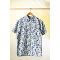 Camisa estampado vegetal lino hombre