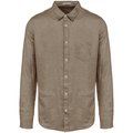 Camisa de lino hombre Cream Coffee 3XL