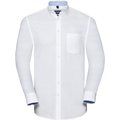 Camisa Oxford efecto lavado White / Oxford Blue 4XL