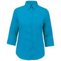 Camisa popelina media manga mujer Azul M