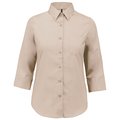 Camisa popelina media manga mujer Beige 3XL