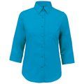 Camisa popelina media manga mujer Bright Turquoise 4XL