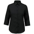 Camisa popelina media manga mujer Negro XS