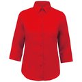 Camisa popelina media manga mujer Rojo M