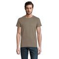 Camiseta ajustada de cuello redondo para hombre Caqui L