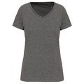 Camiseta algodón chica cuello pico Grey Heather S