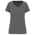 Camiseta algodón chica cuello pico Gris L