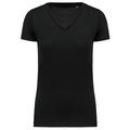 Camiseta algodón chica cuello pico Negro XS