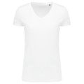 Camiseta algodón chica cuello pico White XS