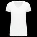 Camiseta algodón chica cuello pico White XXL