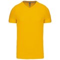 Camiseta de algodón con cuello de pico Amarillo 4XL