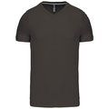 Camiseta de algodón con cuello de pico DARK GREY M