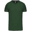 Camiseta de algodón con cuello de pico Forest Green XL