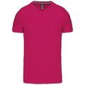 Camiseta de algodón con cuello de pico Fuchsia XL