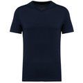 Camiseta algodón cuello de pico hombre Azul M