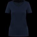 Camiseta algodón cuello pico mujer Deep Navy XS