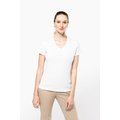 Camiseta algodón cuello pico mujer