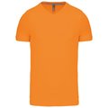 Camiseta de algodón con cuello de pico Naranja M