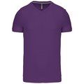 Camiseta de algodón con cuello de pico Purple L