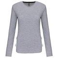 Camiseta algodón de manga larga mujer Oxford Grey M