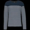 Camiseta de algodón marinera de manga larga Navy / White Stripes S