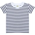 Camiseta de bebé a rayas de algodón White / Oxford Navy 0/6M