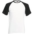 Camiseta de Béisbol Cuello y Mangas Contrastadas Blanco L