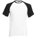 Camiseta de Béisbol Cuello y Mangas Contrastadas White / Black XL