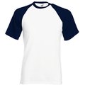 Camiseta de Béisbol Cuello y Mangas Contrastadas White / Deep Navy 3XL