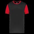 Camiseta bicolor adulto poliéster Black / Sporty Red L