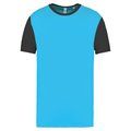 Camiseta bicolor adulto poliéster Light Turquoise / Dark Grey 3XL