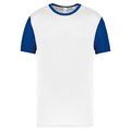 Camiseta bicolor adulto poliéster White / Dark Royal Blue 3XL