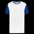 Camiseta bicolor adulto poliéster White / Dark Royal Blue M