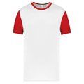 Camiseta bicolor adulto poliéster White / Sporty Red XS