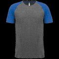 Camiseta bicolor Cuello redondo Grey Heather / Sporty Royal Blue Heather 3XL