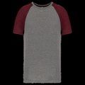 Camiseta bicolor Cuello redondo Grey Heather / Wine Heather XS