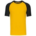 Camiseta bicolor manga corta hombre Amarillo M