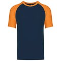 Camiseta bicolor manga corta hombre Azul XXL