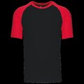 Camiseta bicolor manga corta hombre Black / Red 3XL