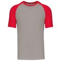 Camiseta bicolor manga corta hombre Gris M