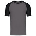 Camiseta bicolor manga corta hombre Gris M