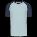 Camiseta bicolor manga corta hombre Ice Blue / Denim XL