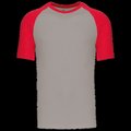 Camiseta bicolor manga corta hombre Light Grey / Red XXL