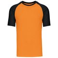 Camiseta bicolor manga corta hombre Naranja L