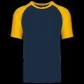 Camiseta bicolor manga corta hombre Navy / Yellow S