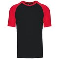 Camiseta bicolor manga corta hombre Negro XXL