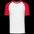 Camiseta bicolor manga corta hombre White / Red XL